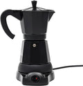 Ekspres do kawy gucdaqc – 480 W, 280 ml, 18 x 10 x 23 cm, Czarny / Srebrny – aluminium, Elektryczny, Moka expresso w aluminium z kuchenką elektryczną