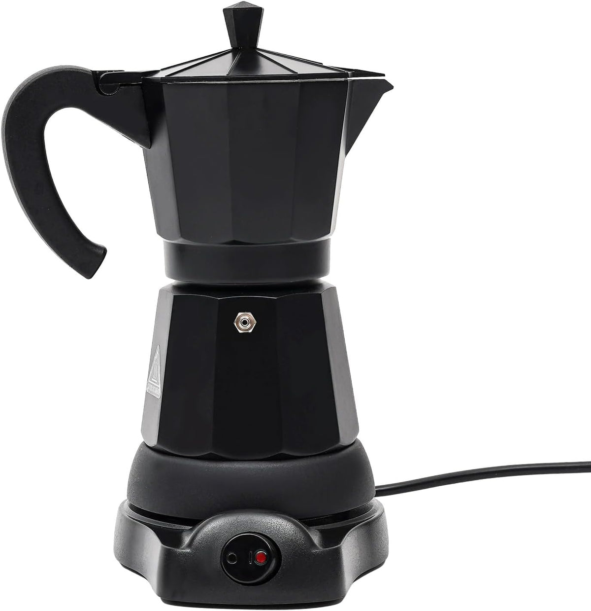 Ekspres do kawy gucdaqc – 480 W, 280 ml, 18 x 10 x 23 cm, Czarny / Srebrny – aluminium, Elektryczny, Moka expresso w aluminium z kuchenką elektryczną