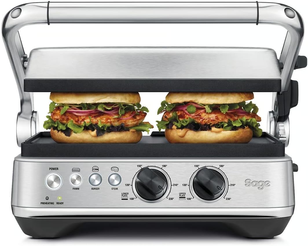 Sage Grill, Srebrny, stal nierdzewna, elektryczny – panini i croque- monsieur