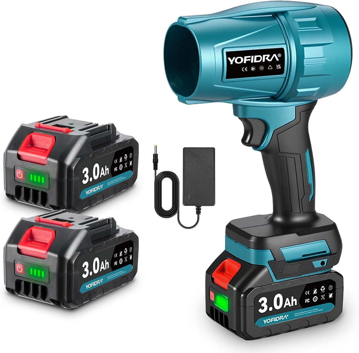 Yofidra Opancerzone, 160 m, 3.0 Ah, Czarny – praca bezprzewodowa, 3000 mAh elektryczny Supper for Sheet Bubbles, Śnieg, for Cars