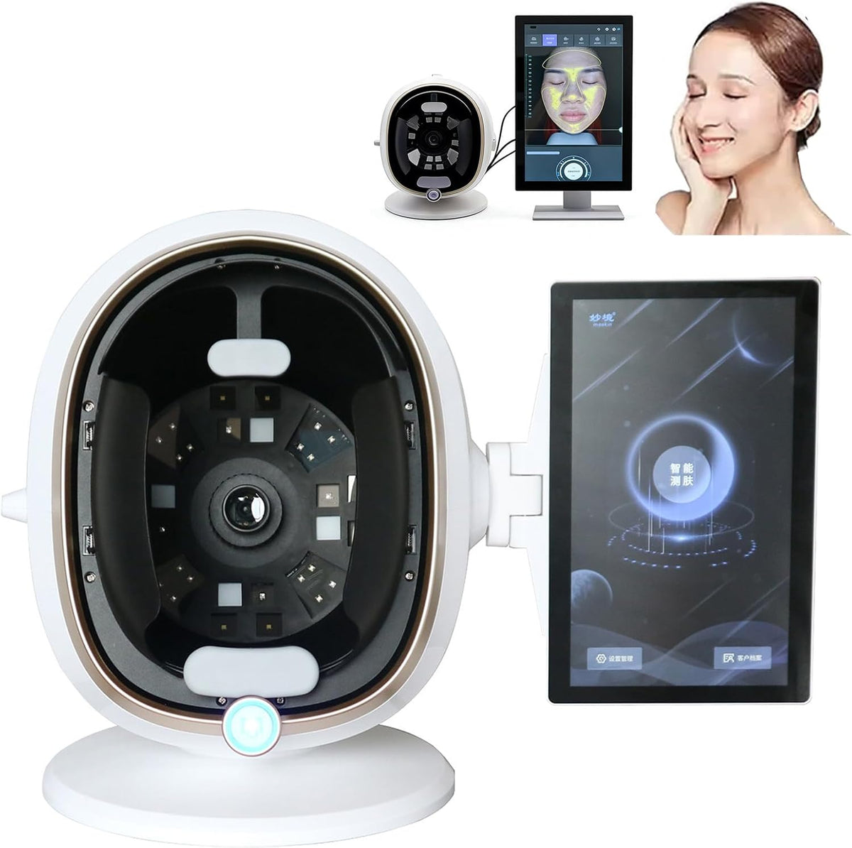 ZHZWwansuGE Analizatory laboratoryjne kliniczne – Biały, HD 38 biały- 13.3in HD 38 MP Piksele, Inteligentny Analizator Skóry 13, 3 ′ / 21.5 ′ ′