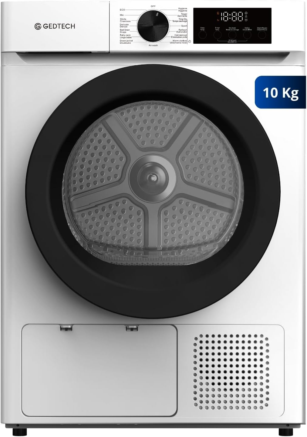 Suszarki z pompą ciepła GEDTECH, L60 – 10 kg, Biały, suszarka z pompą ciepła, Suszarka L60 cm