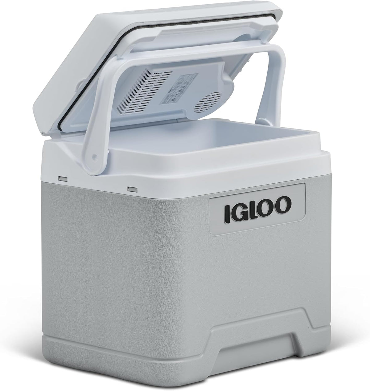 Igloo Lodówka, IE24 – 24 L, 230 V, Szary/Biały, IE24 AC/DC elektryczna 24L – 12/230V, Kompaktowa samochodowa do auta, kempingu, ciężarówki i łodzi
