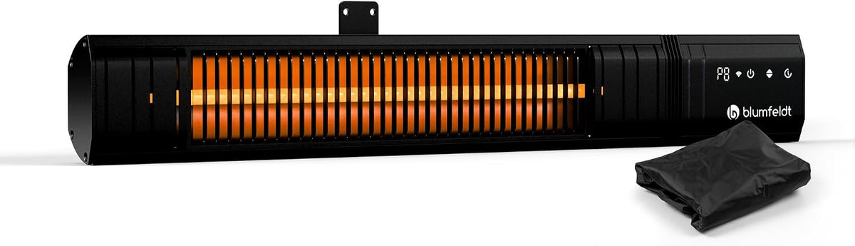 Urządzenia do ogrzewania zewnętrznego blumfeldt – IP65, 2000 W, Czarny, oświetlenie LED – Wi-Fi, Elektryczny grzejnik, na zewnątrz, 9 poziomów ciepła