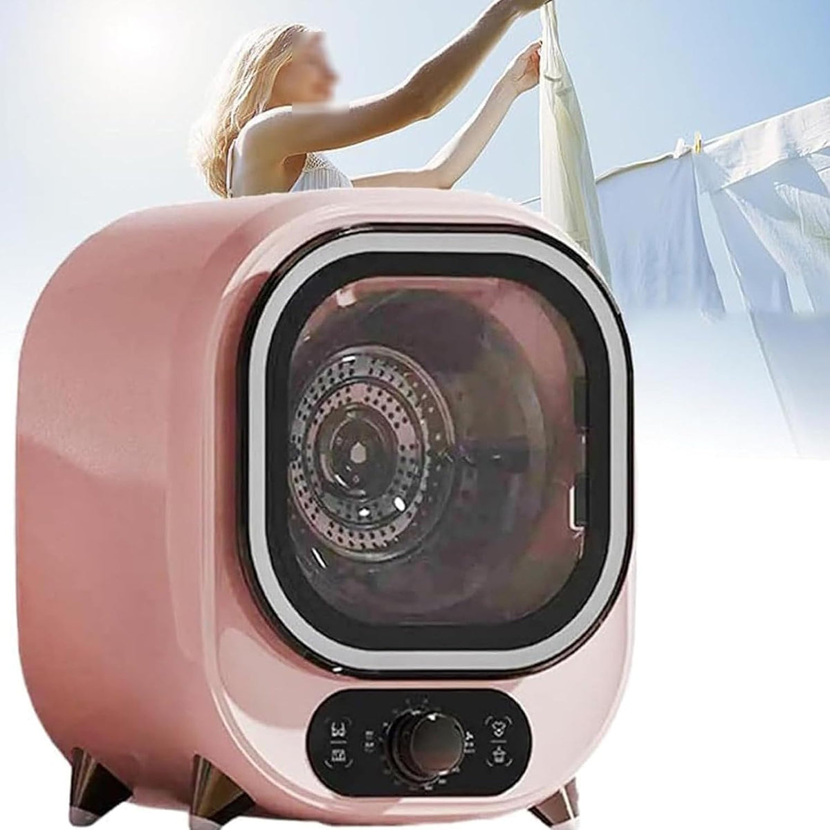 Suszarki z pompą ciepła, 5 kg, 35 dB – 450 W, Biały, Suszarka, przenośne – efekt 3D, tłumik, podwójne sondy sterujące TEM