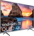 Cecotec Telewizor Smart TV, VQU10050 – 50 cali, Czarny, telewizor, VQU10050. Inteligentny – 4K UHD, dźwięk Dolby, Android OS