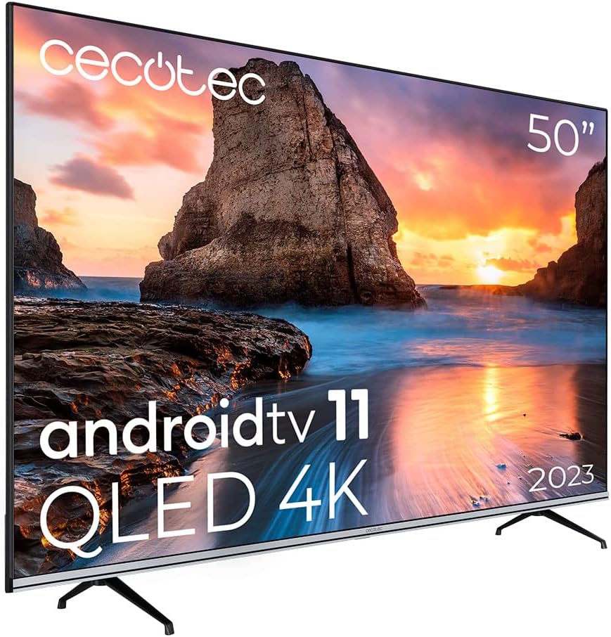 Cecotec Telewizor Smart TV, VQU10050 – 50 cali, Czarny, telewizor, VQU10050. Inteligentny – 4K UHD, dźwięk Dolby, Android OS
