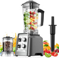 Blender Teendow, 2 l, 1800 W – Srebrny, stal nierdzewna, 2 w 1, kielichowy – młyn do kawy, młyn do ziaren kawy, 600 ml