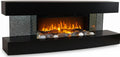 Grzejnik elektryczny Chemin'Arte – 120 cm, 2000 W, Czarny, MDF – oświetlenie LED, kominek elektryczny, termostat, gwarancja 2-letnia