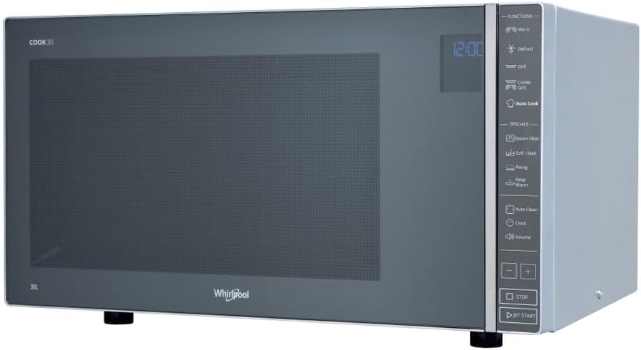 Whirlpool Kuchenka mikrofalowa, 30 l, 304 m – Czarny / Srebrny, mikrofalówka, MWP 304 m, 30 litrów – lustro